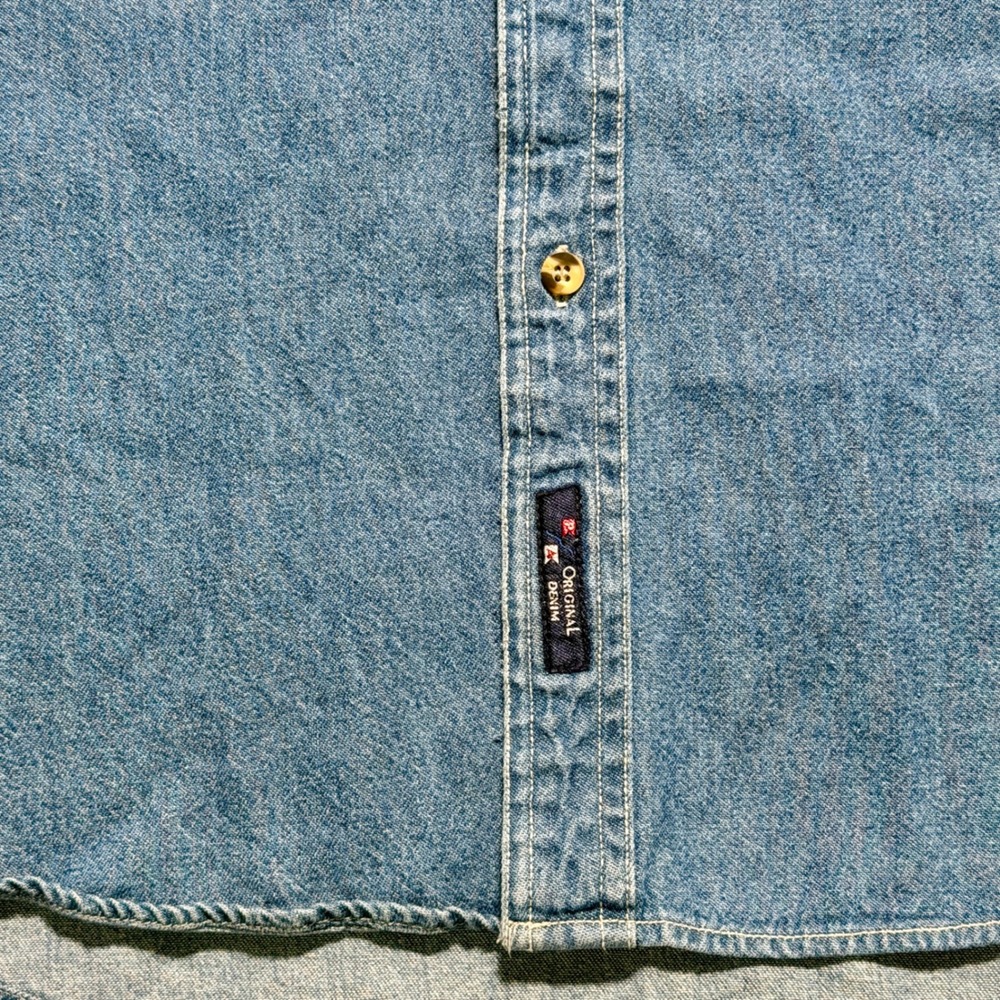 Port Authority Mens Denim Shirt Blue Code 3 Collectibles Fire Truck Graphic L - Picture 8 of 11